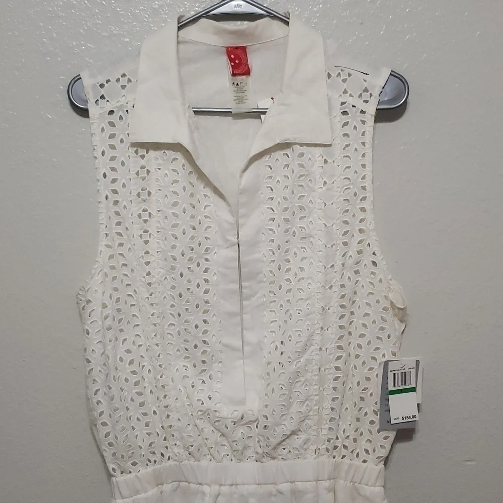 Red Carter Pants & Jumpsuits Red Carter Neo Bohemia Eyelet Cover Up Romper, Sz L